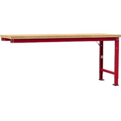 Manuflex aanbouw-werkbank Profi speciaal, tafelblad multiplex, 2000 x 700 mm, robijnrood