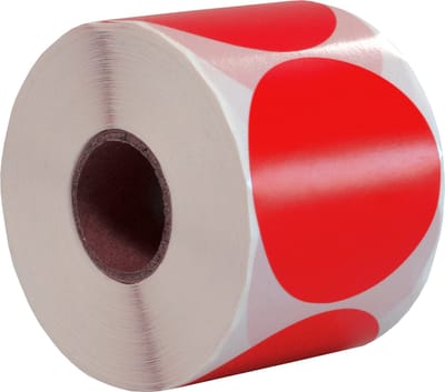 500 Etiketten Rond Rood 50 mm op Rol - Sluitzegel - Markeringspunten - Blanco ronde stickers - DULA