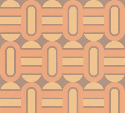RETRO BEHANG | Grafisch - bruin geel oranje - A.S. Création Retro Chic