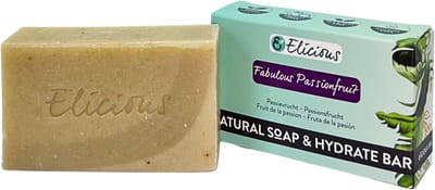 Elicious® - Natuurlijke Zeep - Passiefruit - Handgemaakte Zeep - Biologisch Afbreekbaar - Handzeep - Douchezeep - Halal - Plasticvrij - Alcoholvrij - Vegan - Dierproefvrij - 100gr
