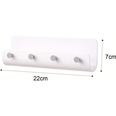 Zelfklevende Hangende Sleutelhouder Wandmontage Keuken Afdruiprek Duurzaam Zonder Boren Opbergcontainer voor Armband Telefoon Post 1pc wit