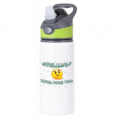Hacebo® - Geslaagd werd eens tijd waterfles met rietje groen - Geslaagd - geslaagde - diploma - cadeau voor iemand die is gelsaagd - water fles - 650ML