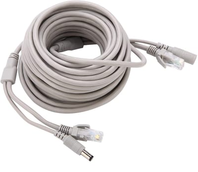 Dailygoody - Ethernet Kabel 10M - Cat 5 met RJ45 en DC Voedingsconnector voor IP Camera's en NVR-systemen