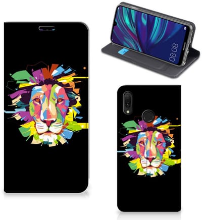 Standcase Hoesje voor Huawei Y7 hoesje Y7 Pro (2019) Magnet Case Lion Color