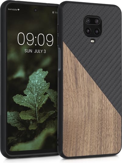 kwmobile hoesje geschikt voor Xiaomi Redmi Note 9S / 9 Pro / 9 Pro Max - Backcover in donkerbruin -Smartphonehoesje - design