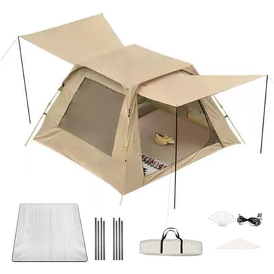 Buitentent Zonwerend Winddicht Snel-Openend Lichtgewicht Waterdicht Opvouwbare Tent Volautomatisch L goud