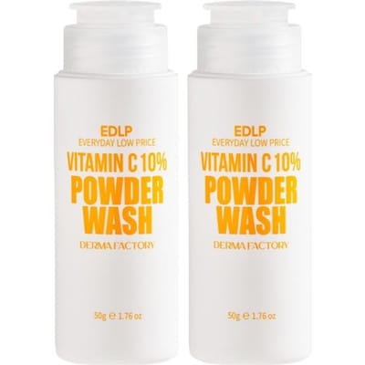 [Derma Factory] Poudre Lavante Enzymes Vitamine C 10% EDLP (50 g x 2 pièces) - Éclaircissant & Exfoliant Intensif