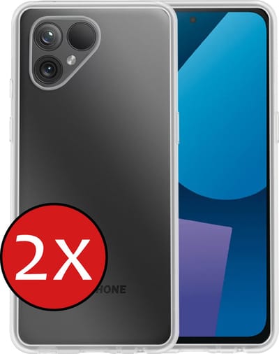 Hoesje - 2 Stuks - Geschikt voor Fairphone 5 - Sterk & Shockproof - Telefoonhoes - Back Cover - Case Siliconen - Telefoon Hoes - Transparant