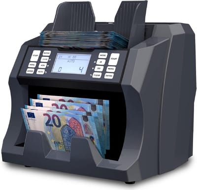 Bankbiljettenteller - Geldtelmachine Geldteller - Bankbiljetten Tellen - Voor Elke Valuta - 27 x 21 x 24 cm - Wit