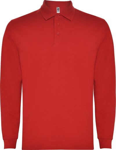 Rood Poloshirt Effen met lange mouwen Carpe merk Roly maat M