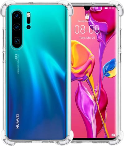 Hoesje - Geschikt voor Huawei P30 Pro - Sterk & Shockproof - Siliconen Case - Back Cover - Telefoon Hoes Shock Proof - Telefoonhoesjes - Transparant