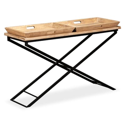 vidaXL - Wandtafel - 130x40x80 - cm - massief - mangohout