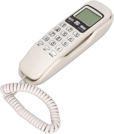 Vaste Telefoon - Thuiskantoor Bureautelefoon - Thuiswerken - LCD-scherm met Kalender - 19 x 8 x 8 cm - Wit