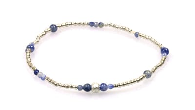 Heaven Eleven - dames - armband - 925 - Sterling - ZILVER - 1mm - blauw - diamant steen