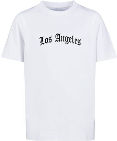 Mister Tee - Los Angeles Wording Kids Basic Kinder Tshirt - Kids 134/140 - Wit