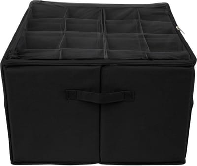 Schoenen Organizer - Schoenenkastje Opbergbox - Schoenen Opbergen - Stofvrij en Zichtbaar - 44 x 44 x 29 cm - Zwart
