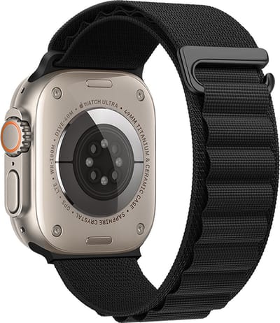 Hoco Climbing WA 20 Watch Bandje - Geschikt voor Apple Watch 1 / 2 / 3 / 4 / 5 / 6 / 7 / 8 / 9 / SE / Ultra - 38MM / 40MM / 41MM - Zwart