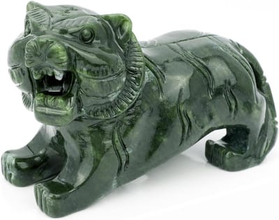 Dailygoods- Tijgerstandbeeld Handgemaakt - Jade Sculptuur - Beeldje Decoratie - Beeldje voor Binnen - Collectie Kunst - Multifunctioneel Ornament