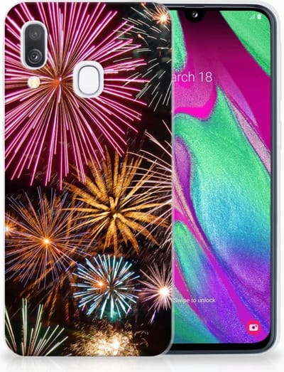 Samsung Galaxy A40 Silicone Back Cover Vuurwerk