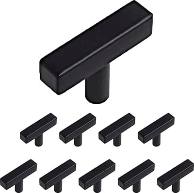 Somstyle Kastknoppen Set - 10 Stuks - 50 x 12 x 35 MM - Deurknoppen voor Kasten - Meubelknop - Handgreep - Zwart
