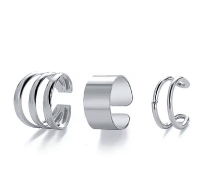 3 oorklemmen- zilverkleur - geen gaatje - Helix-Charme Bijoux