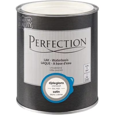 Perfection Houtlak Ultradekkend - Zijdeglans - Crèmewit Ral 9001 - 750ml