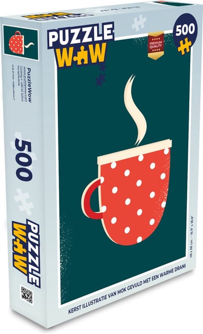 Puzzel Mok - Kerst - Winter - Stippels - Legpuzzel - Puzzel 500 stukjes - Kerst - Cadeau - Kerstcadeau voor mannen, vrouwen en kinderen