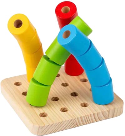Bigjigs Houten Wankel-pinnenbord, 17dlg.