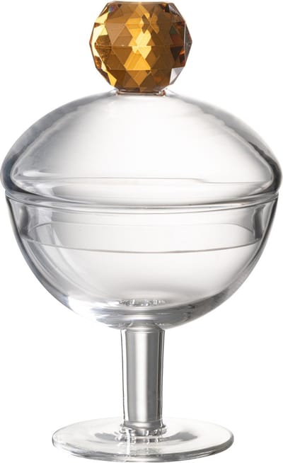J-Line voorraadpot Diamant - kristalglas - roze/transparant - small
