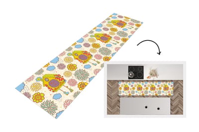 Keukenloper - Loper keuken - Koekoeksklok - Patronen - Paddenstoel - Bloemen - 200x50 cm - Keukenloper vinyl