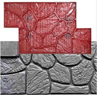 Beton Stempelmat - Betonmal - Terras Maken - Natuurlijke Steen Textuur - 60x35 cm - Zwart