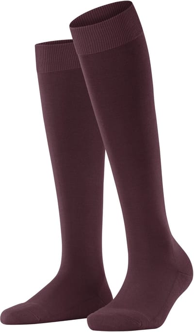 FALKE ClimaWool lang eenkleurig wol lyocell kniekousen dames rood - maat 41-42