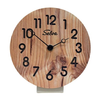 SELVA tafelklok, modern, analoog, kwarts, van hout (MDF-gecoat), Zwarte Woud handwerk, Made in Germany