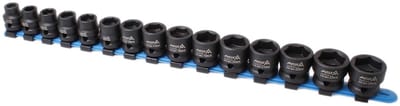 krachtdoppenset - 15-delig - 1/2 aansluiting - 10 tot 24 mm - slagdoppen - doppenset - asta