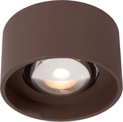 Lucide LENZ - Plafondspot (Plafondlamp) Binnen/Buiten - Ø 11 cm - LED - 1x8W 2700K - IP54 - Roest bruin | Essential