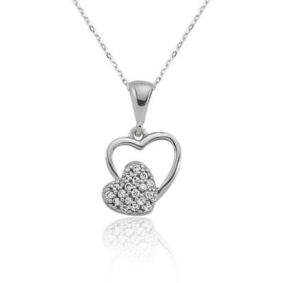 925 Zilver Dames Ketting - Hart Hanger - Romantisch & Elegant - Handgemaakt