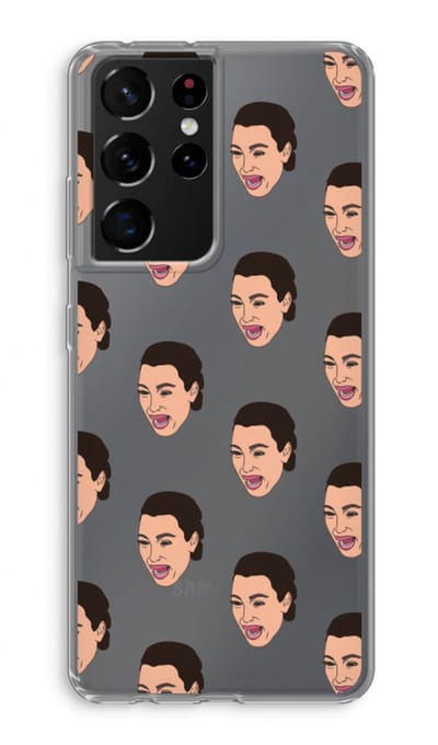 Case Company® - Hoesje geschikt voor Samsung Galaxy S21 Ultra hoesje - Ugly Cry Call - Soft Cover Telefoonhoesje - Bescherming aan alle Kanten en Schermrand
