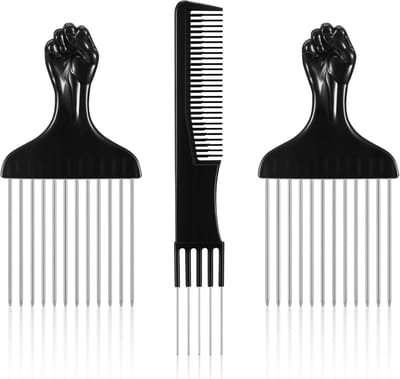 3 Delige Professionele Plukkam Set met Metalen Tanden voor Volume en Krullen - Geschikt voor Dames