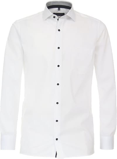 CASA MODA modern fit overhemd - popeline - wit - Strijkvriendelijk - Boordmaat: 39