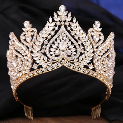 Koninklijke Koningin Kristallen Diadeem Bruidskroon Schoonheidswedstrijd Miss Tiara's Kammen Hoofddeksel Bruid Bruiloftskleding Haar Sieraden Accessoires white