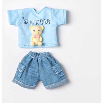 OB11 Poppenkleding Schattige Beer Konijn Set Kraag Korte Mouw Korte Broek Jas voor Obitsu11 GSC YMY 1/12bjd Kleding Accessoires OB11