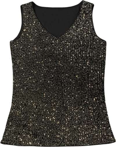 Livano Topje Dames - Kleding - Shirt - Blouse - Kort - Volwassen - Zwart/Goud - Maat S