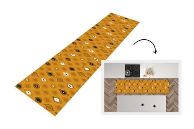 Keukenloper - Loper keuken - Okergeel - Bohemian - Design - 200x50 cm - Keukenloper vinyl