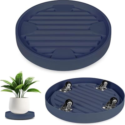 Plant Caddy - Plantenroller Plantenstandaard - Verplaatsen van Potten - Verborgen Wielen - 25 cm - Grijs