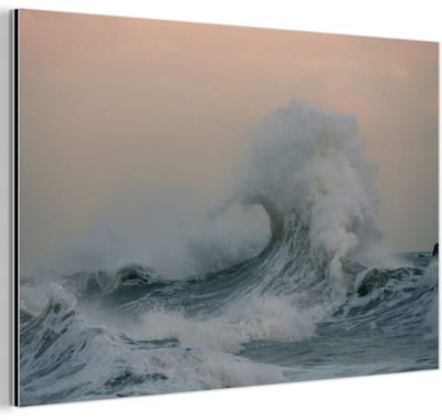 Aluminium schilderij 180x120 cm - Wanddecoratie metaal - Zee - Golf - Water - Metalen muurdecoratie woonkamer - Decoratie industrieel - Foto op dibond - Industriële accessoires slaapkamer