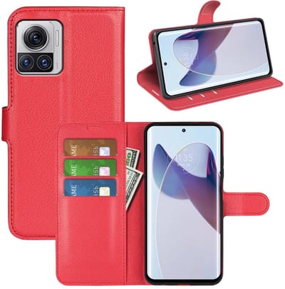 MobyDefend Hoesje - Geschikt voor Motorola Edge 30 Ultra - Kunstleren Wallet Book Case (Sluiting Voorkant) - Rood