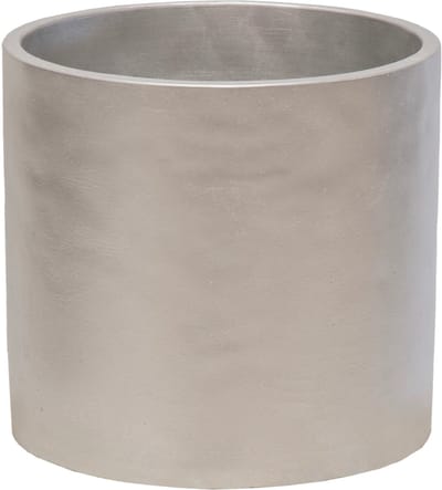 Mega Collections Plantenpot/bloempot - keramiek - zilver - D14 x H13 cm