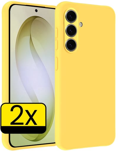 Hoesje - 2 Stuks - Geschikt voor Samsung Galaxy S26 - Sterk & Shockproof - Case Siliconen - Back Cover - Telefoon Hoes - Telefoonhoesjes - Geel