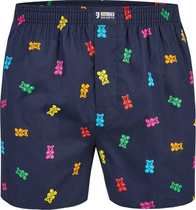 Happy Shorts Wijde Boxershort Heren Gummy Bears Blauw - Losse boxershort - Maat L