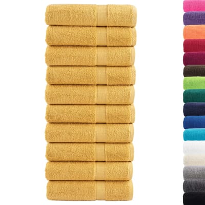 vidaXL - Handdoeken - SOLUND - 10 - st - 600 - g/m² - 50x100 - cm - goudkleurig